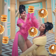Screenshot from "WAP" video with waffles and pancakes superimposed on it